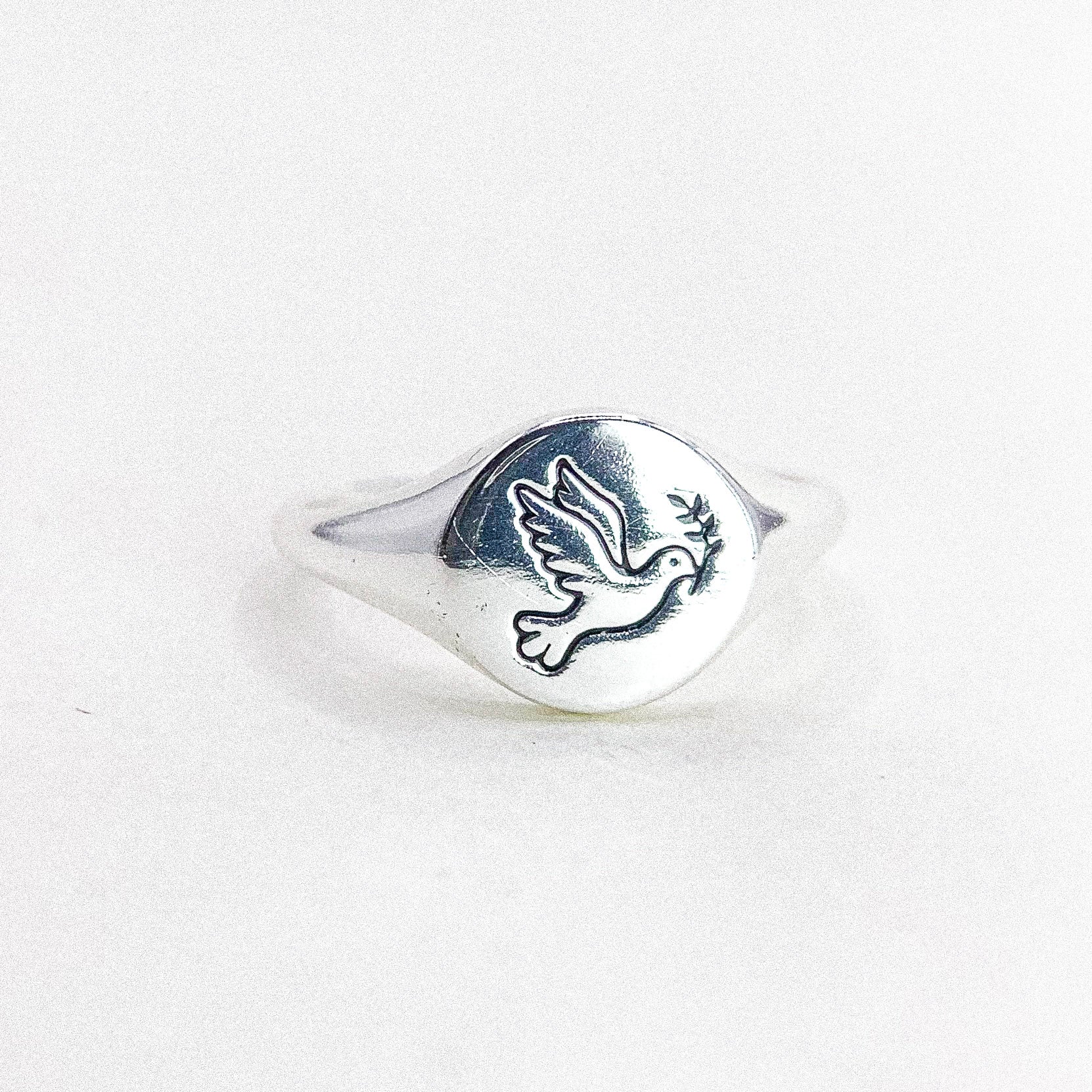 Signet Bird Silver Ring