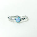 Opal Liquid Metal Silver Ring