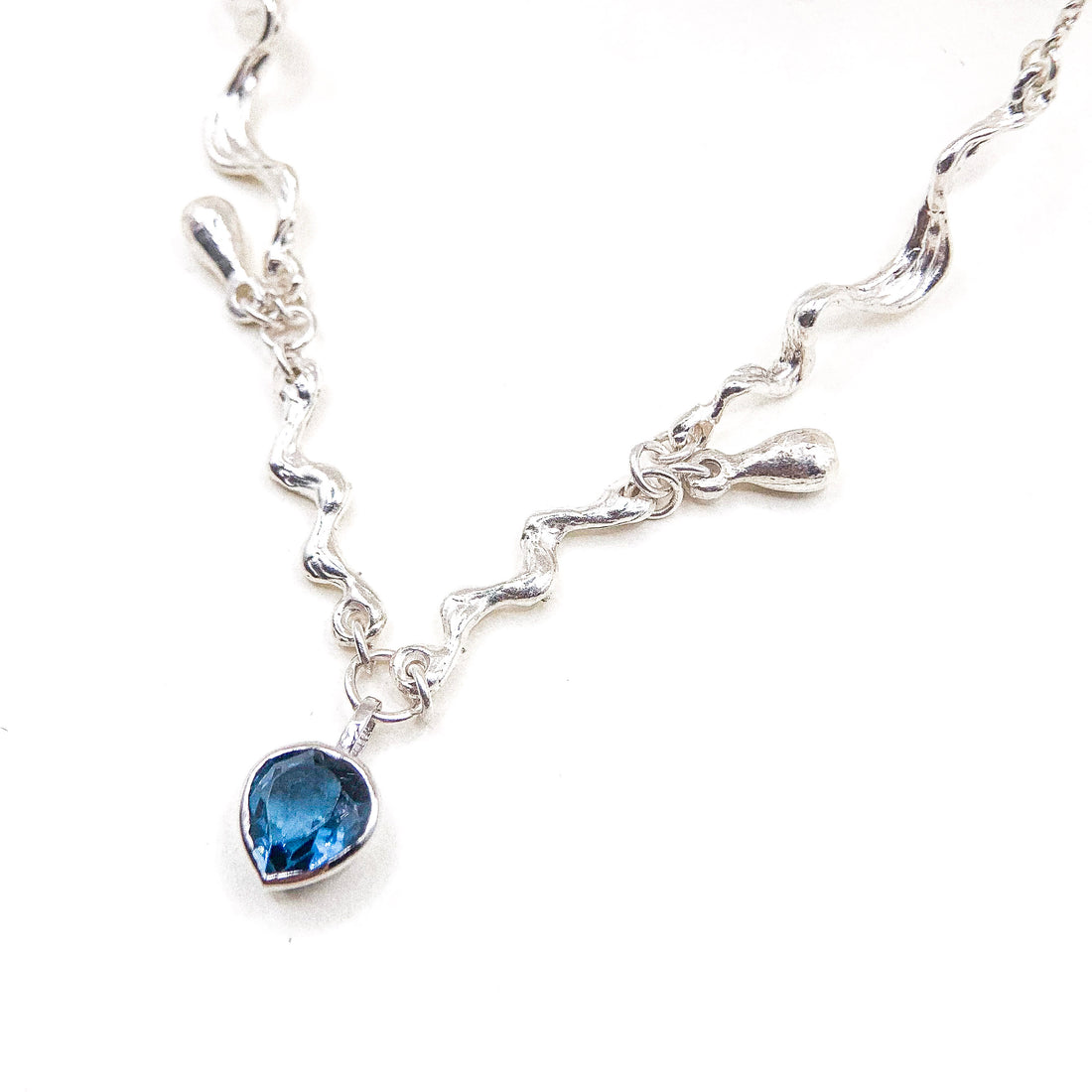 Topaz Heart Silver Necklace
