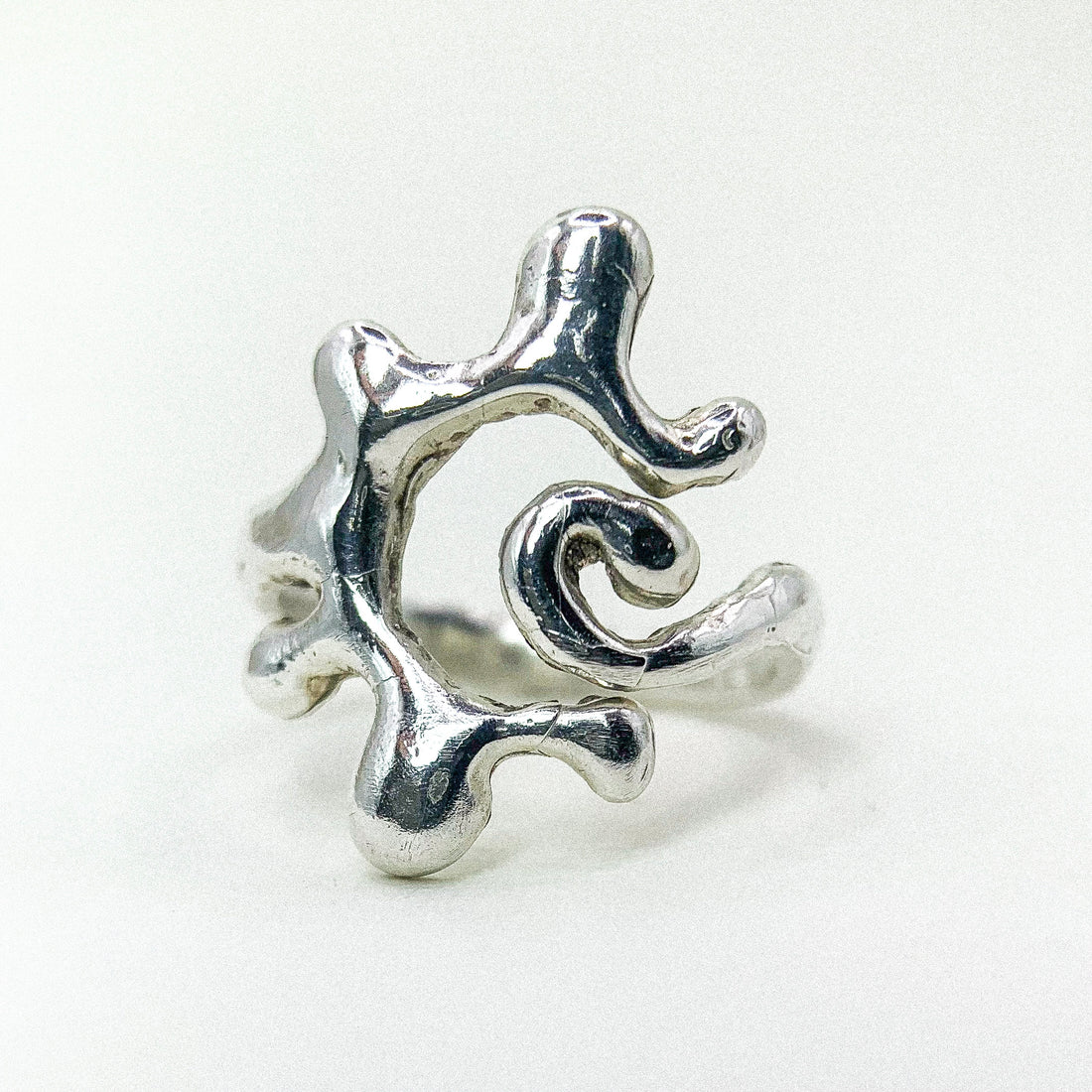 Open Sun Silver Ring