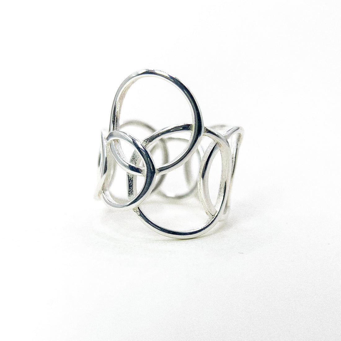 Multi Circle Interwine Silver Ring