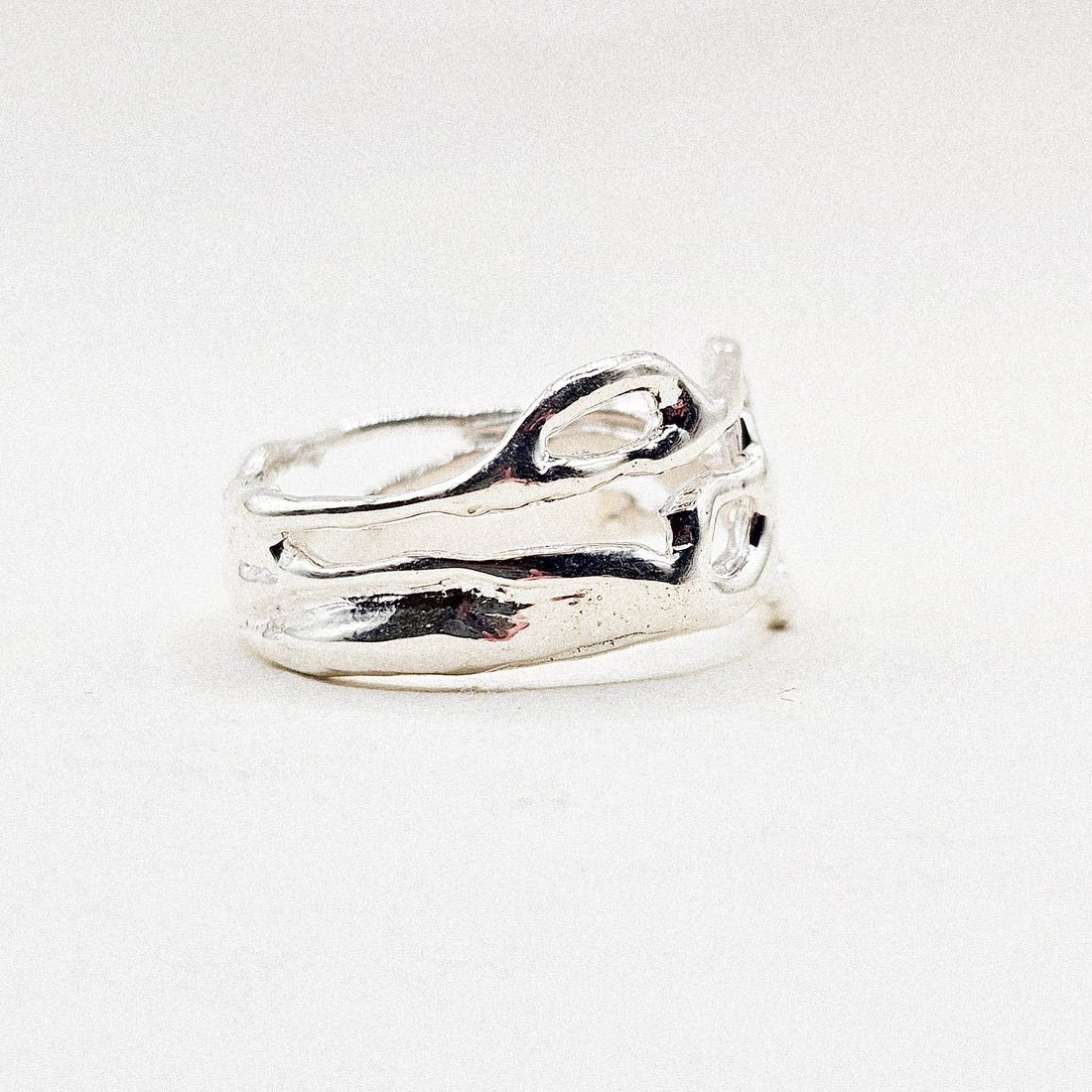 Open Organic Silver Ring