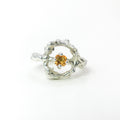 Citrine Bubbling Circle Silver Ring