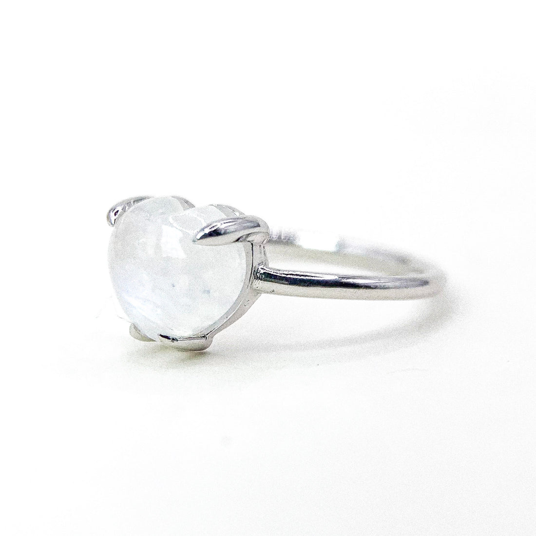 Moonstone Heart Silver Ring