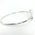 Drop Twist Open Silver Bangle — detail view