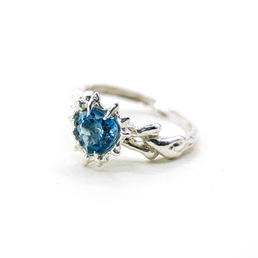 Heart Topaz Silver Ring