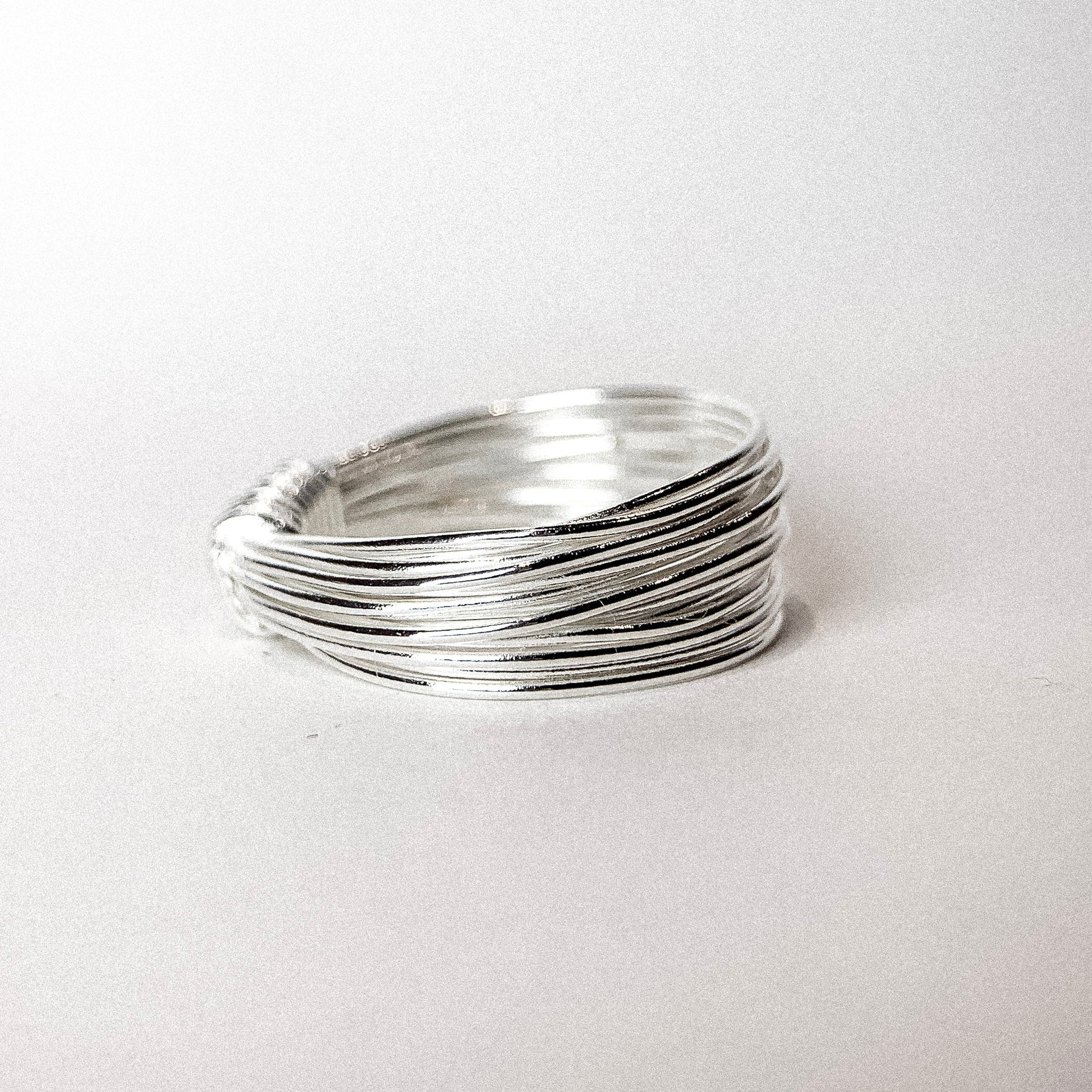 Multi Wire Silver Ring — detail view
