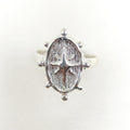Oval Star Silver Ring