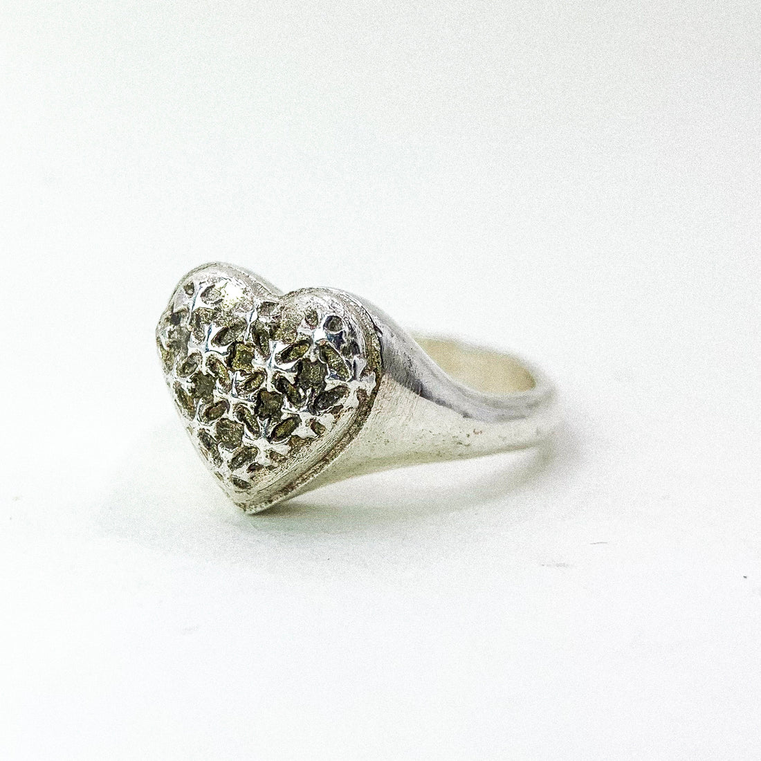 Plus Heart Silver Ring
