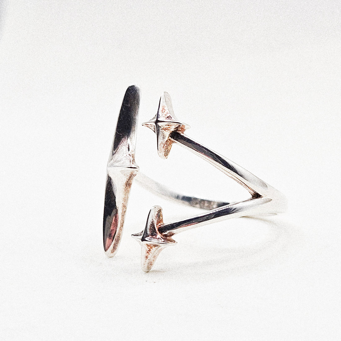 Open BIg Star Silver Ring
