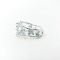 Multi Flower Open Band Silver Ring — detail view