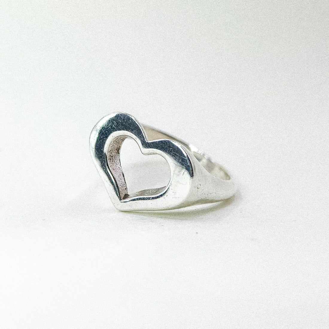 Heart Hand Silver Ring