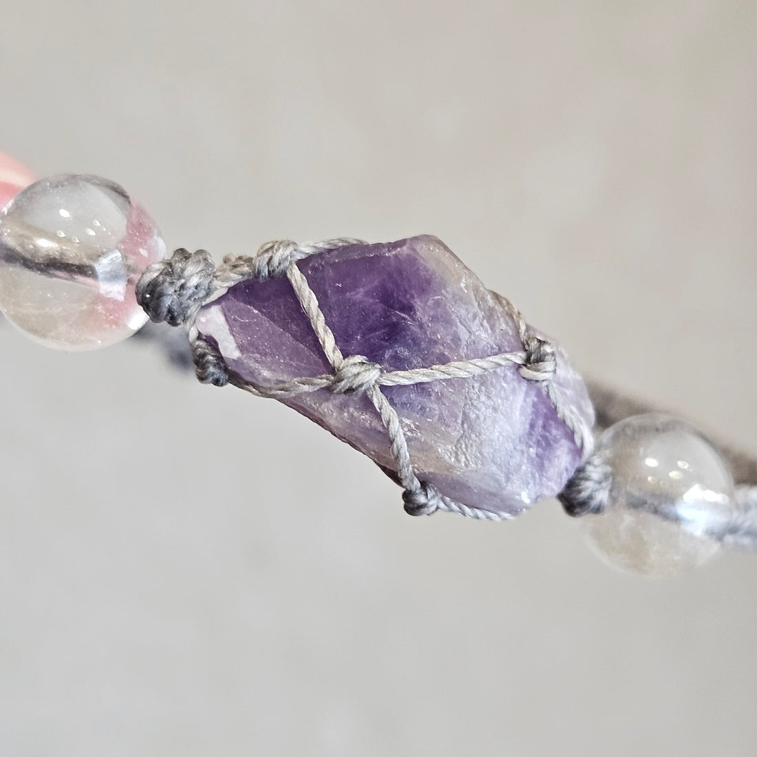 Raw Amethyst Quartz Bracelet