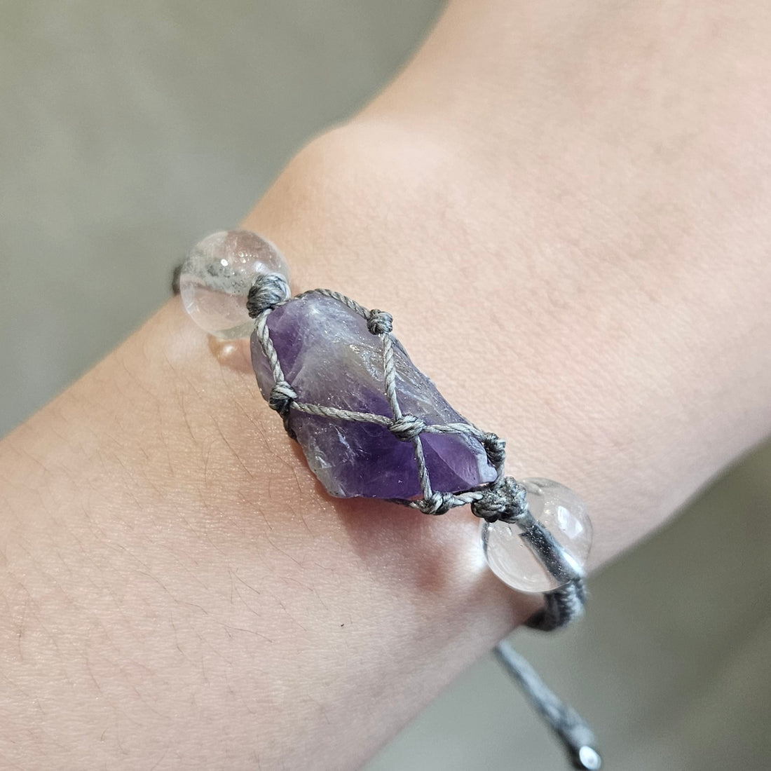 Raw Amethyst Quartz Bracelet