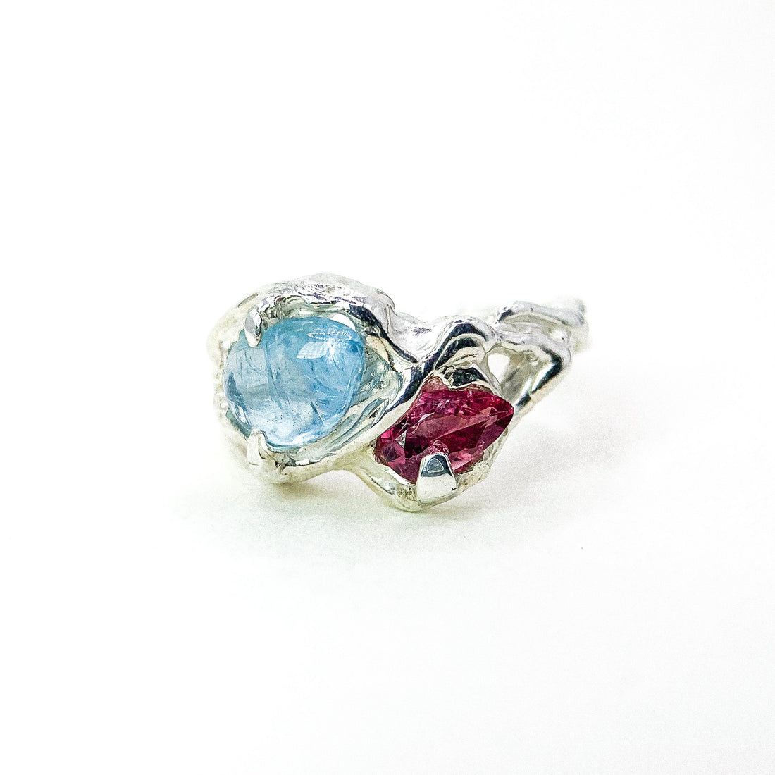 Aquamarine Spinel Silver Ring