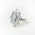Oval Star Silver Ring — detail view