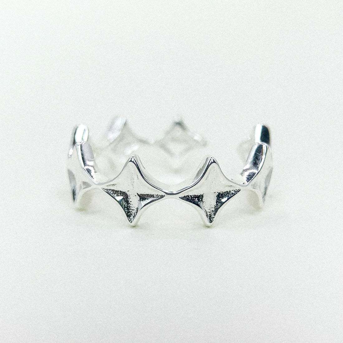 Open Rhombus Line Silver Ring