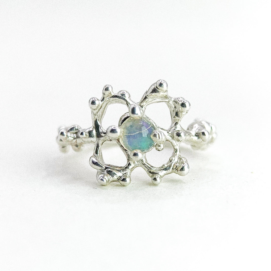 Moonstone Bubbling Silver Ring