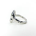 Peridot Open Silver Ring — detail view