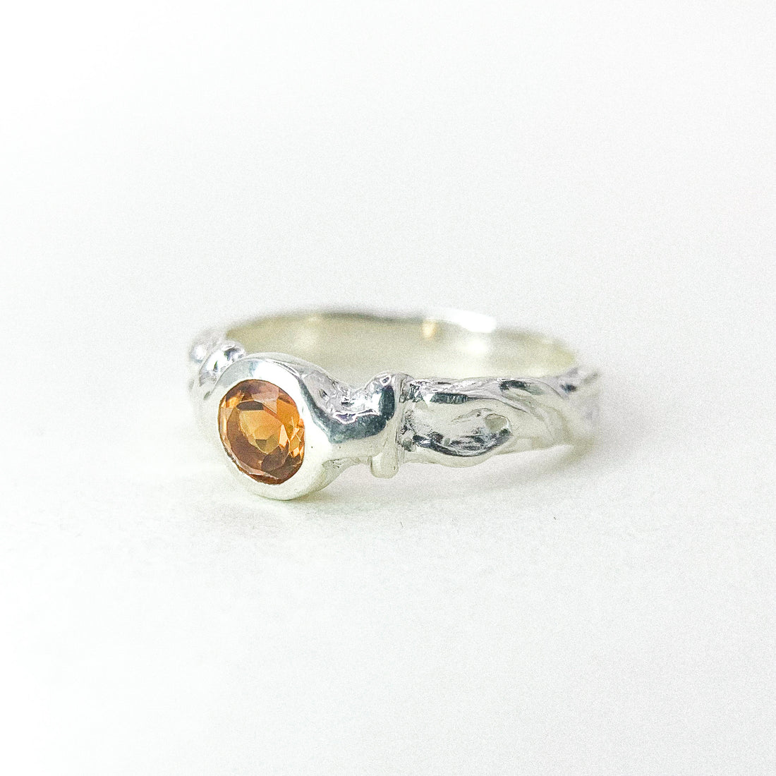 Citrine Rustic Silver Ring