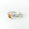 Citrine Rustic Silver Ring — detail view
