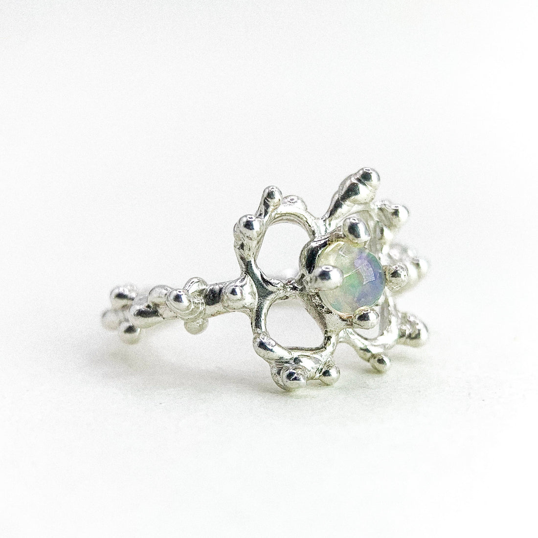 Moonstone Bubbling Silver Ring