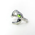 Peridot Open Silver Ring — detail view