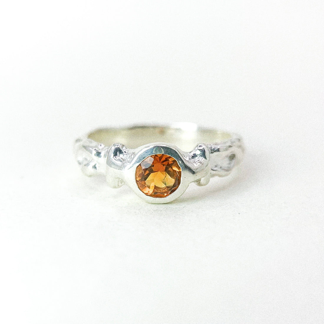 Citrine Rustic Silver Ring