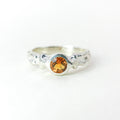Citrine Rustic Silver Ring