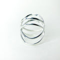 Double Cross X Silver Ring — detail view