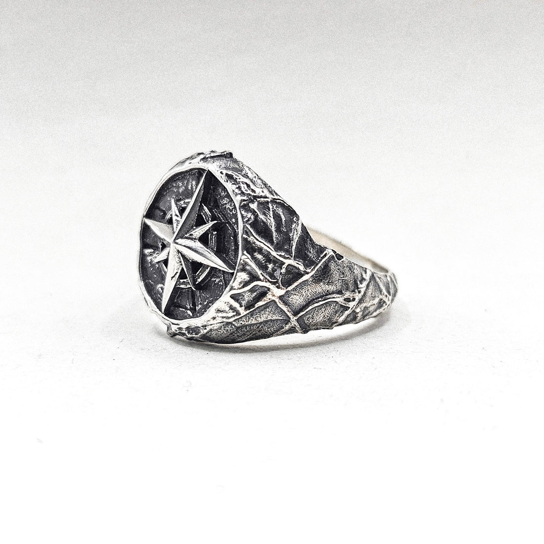 Signet Compass Silver Ring