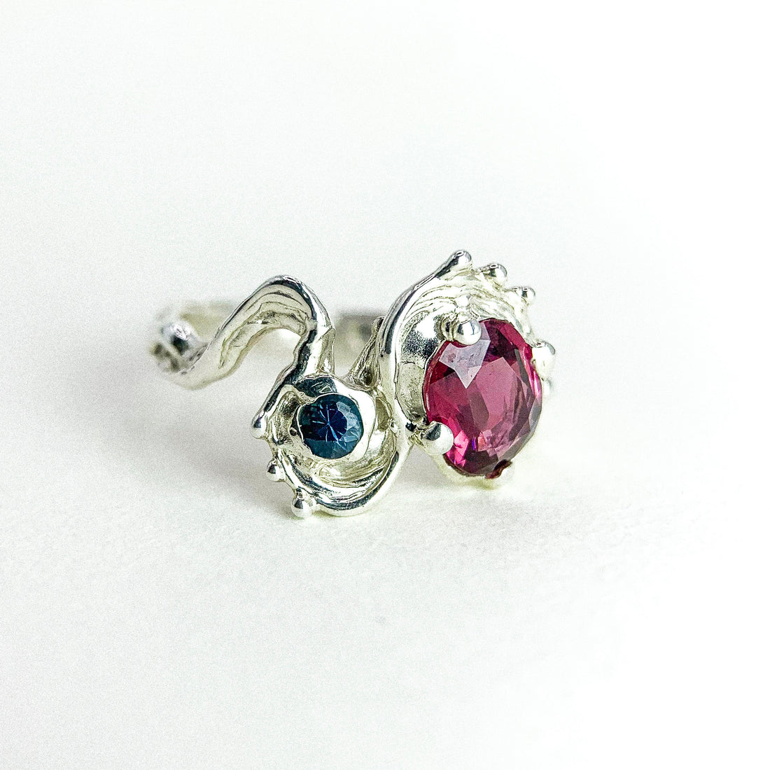 Spinel Sapphire Silver Ring