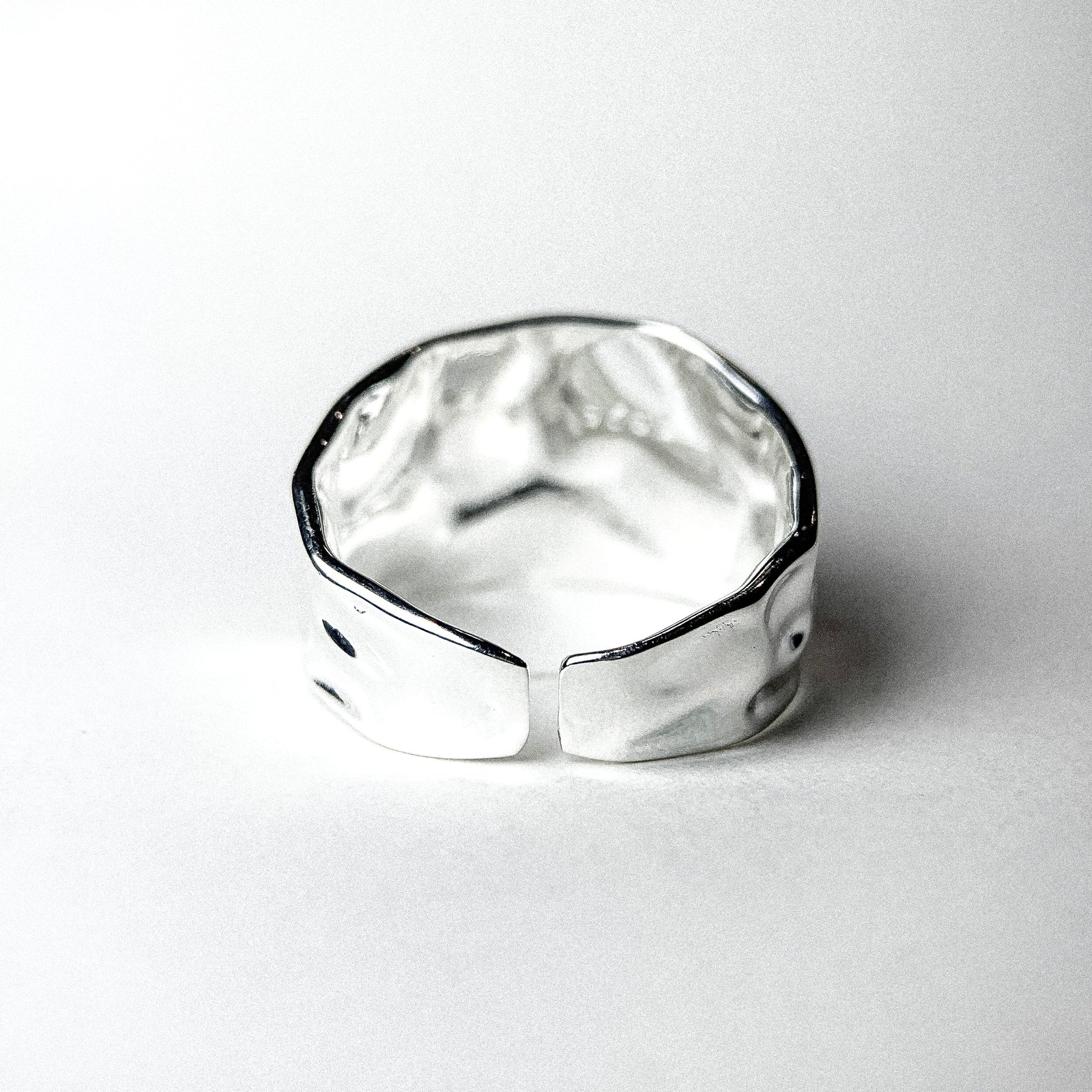 Texture Foil Open Silver Ring — detail view