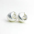 Curved Shell Silver Ep Ear Hoop — detail view