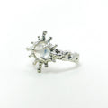 Moonstone Sun Silver Ring — detail view