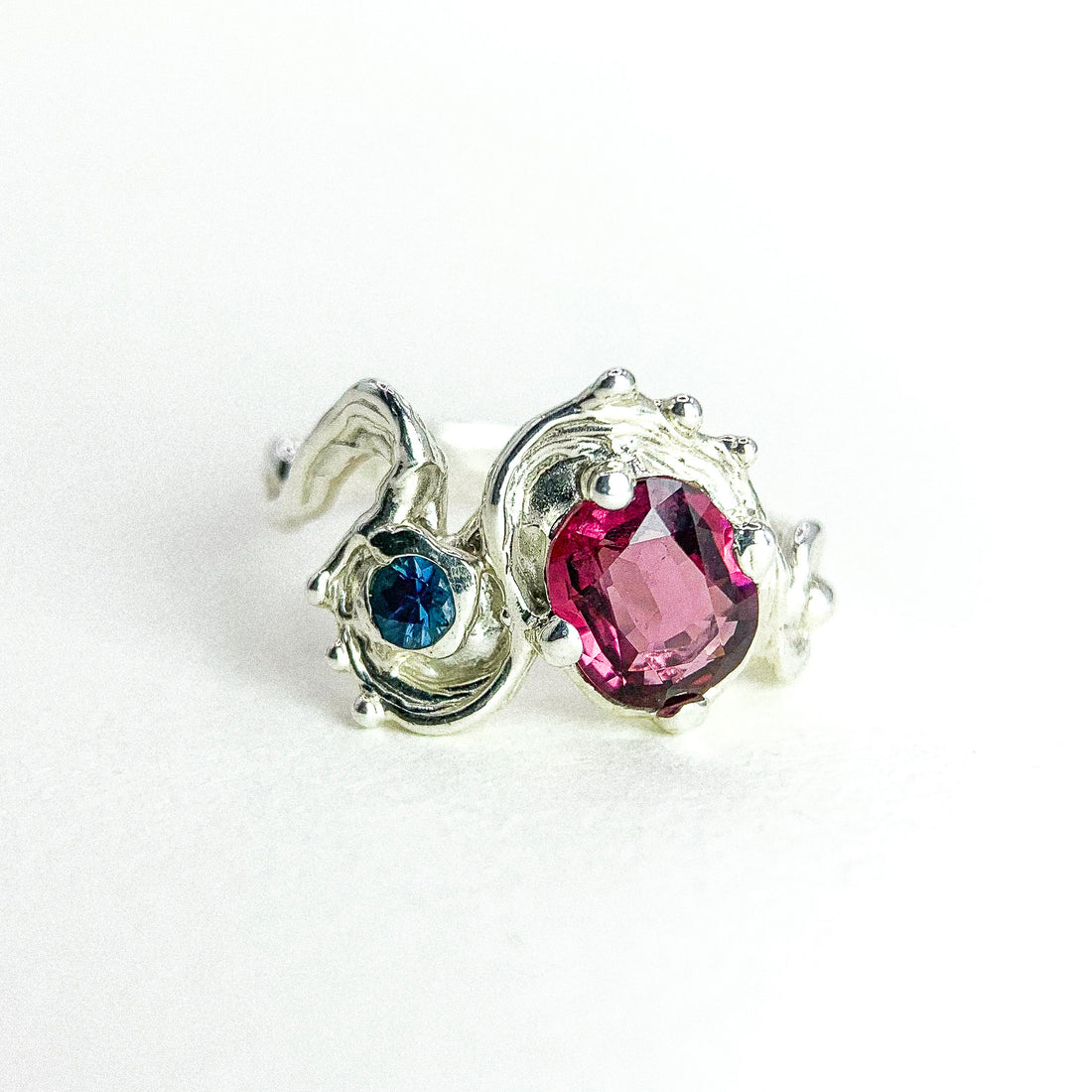 Spinel Sapphire Silver Ring