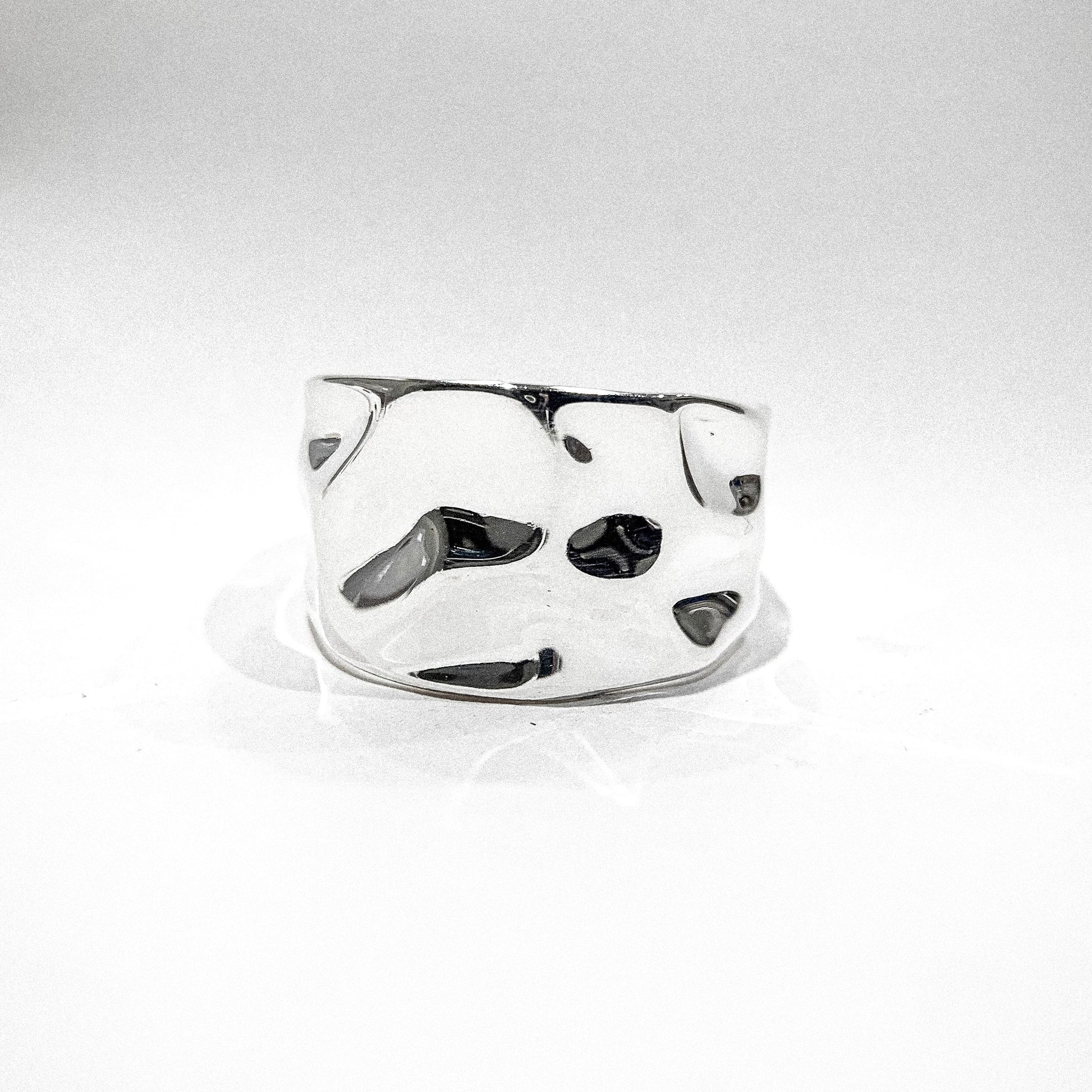 Texture Foil Open Silver Ring