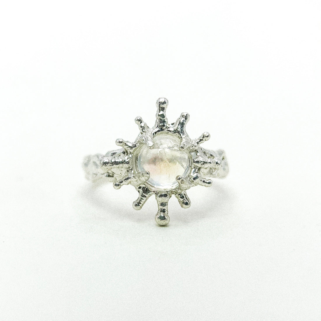 Moonstone Sun Silver Ring