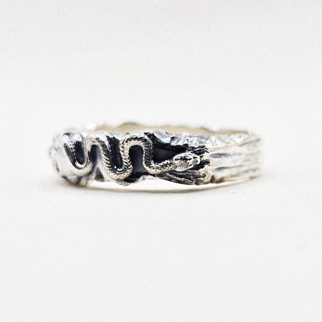 Small Snake Band Silver Ring