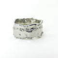 Open Textured Mini Ball Silver Ring — detail view