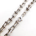 Big Double Link Silver Bracelet — detail view