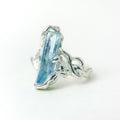 Aquamarine Bar Silver Ring — detail view