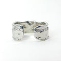 Open Textured Mini Ball Silver Ring — detail view