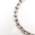Big Double Link Silver Bracelet — detail view