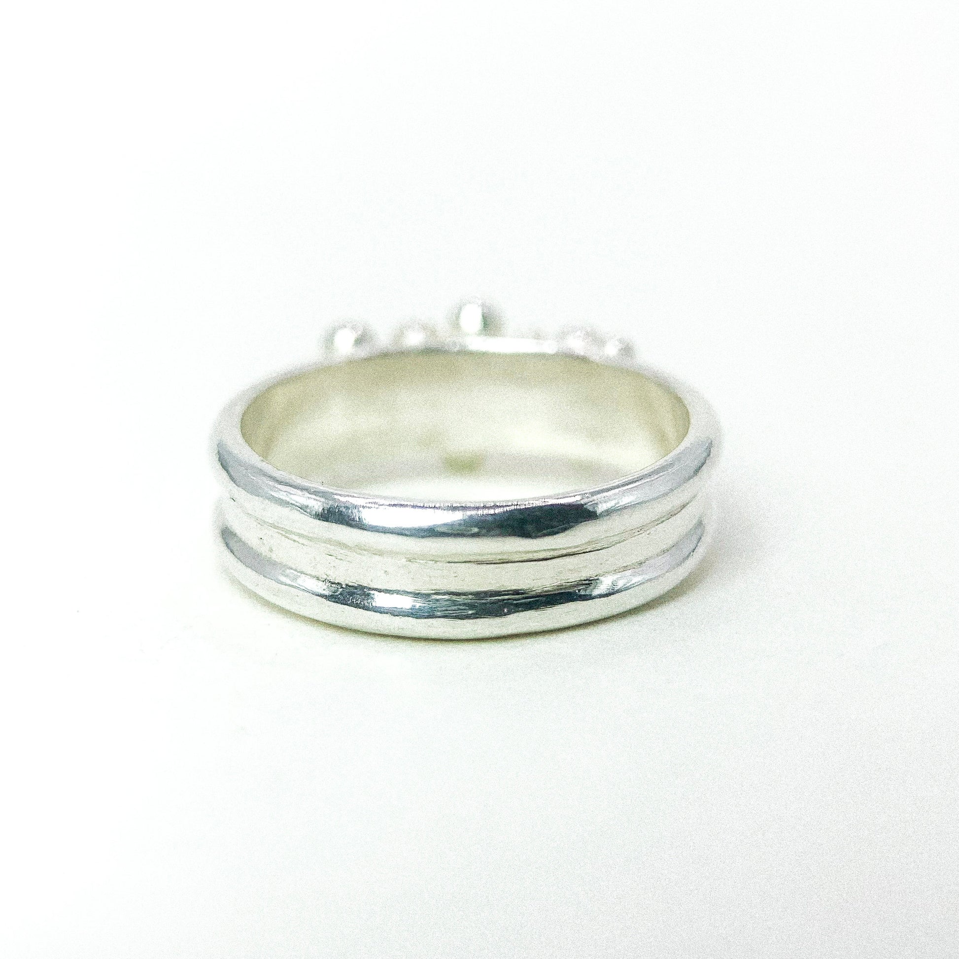 Double Bubble Silver Ring — detail view