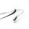 Drop Twist Open Silver Bangle — detail view