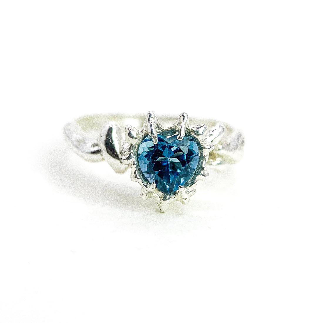 Heart Topaz Silver Ring