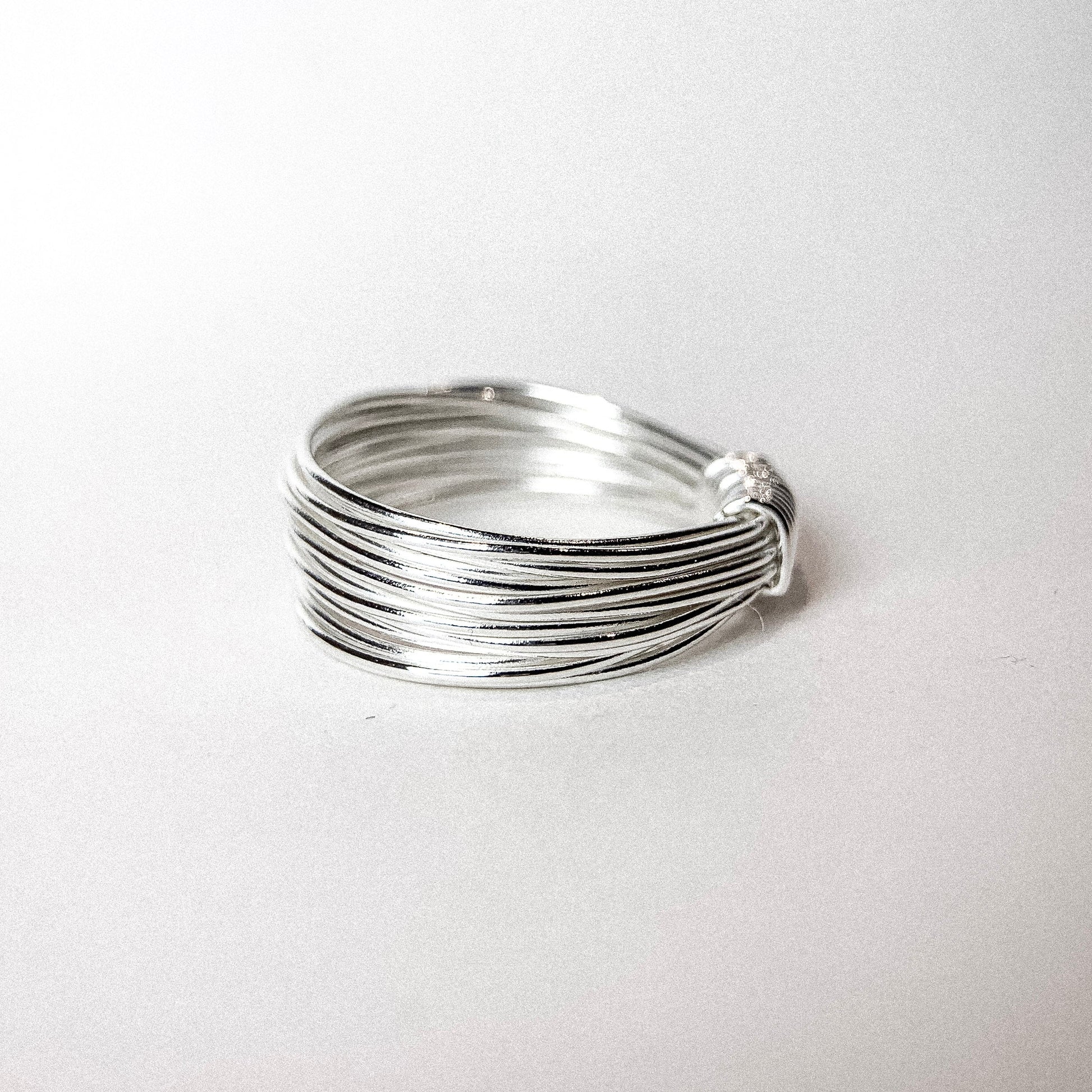 Multi Wire Silver Ring — detail view