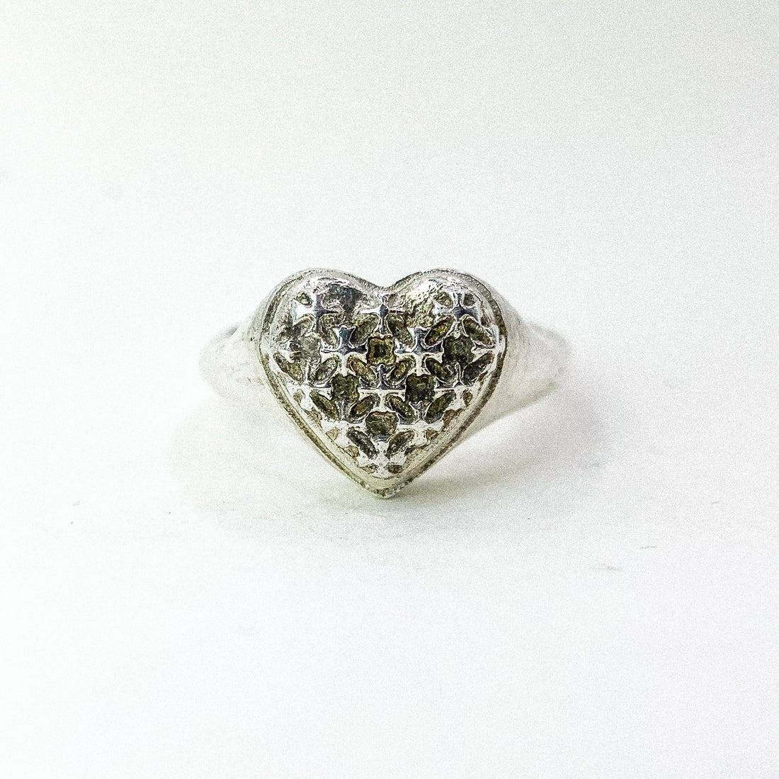 Plus Heart Silver Ring