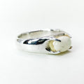 Opal Four Claw Silver Ring — detail view
